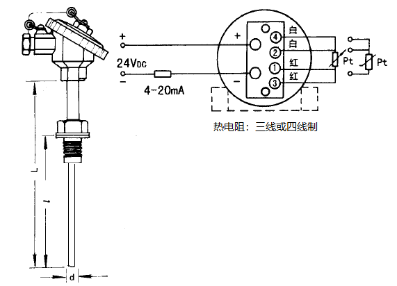 SBWZ-2480/236K熱電阻一體化溫度變送器安裝圖片